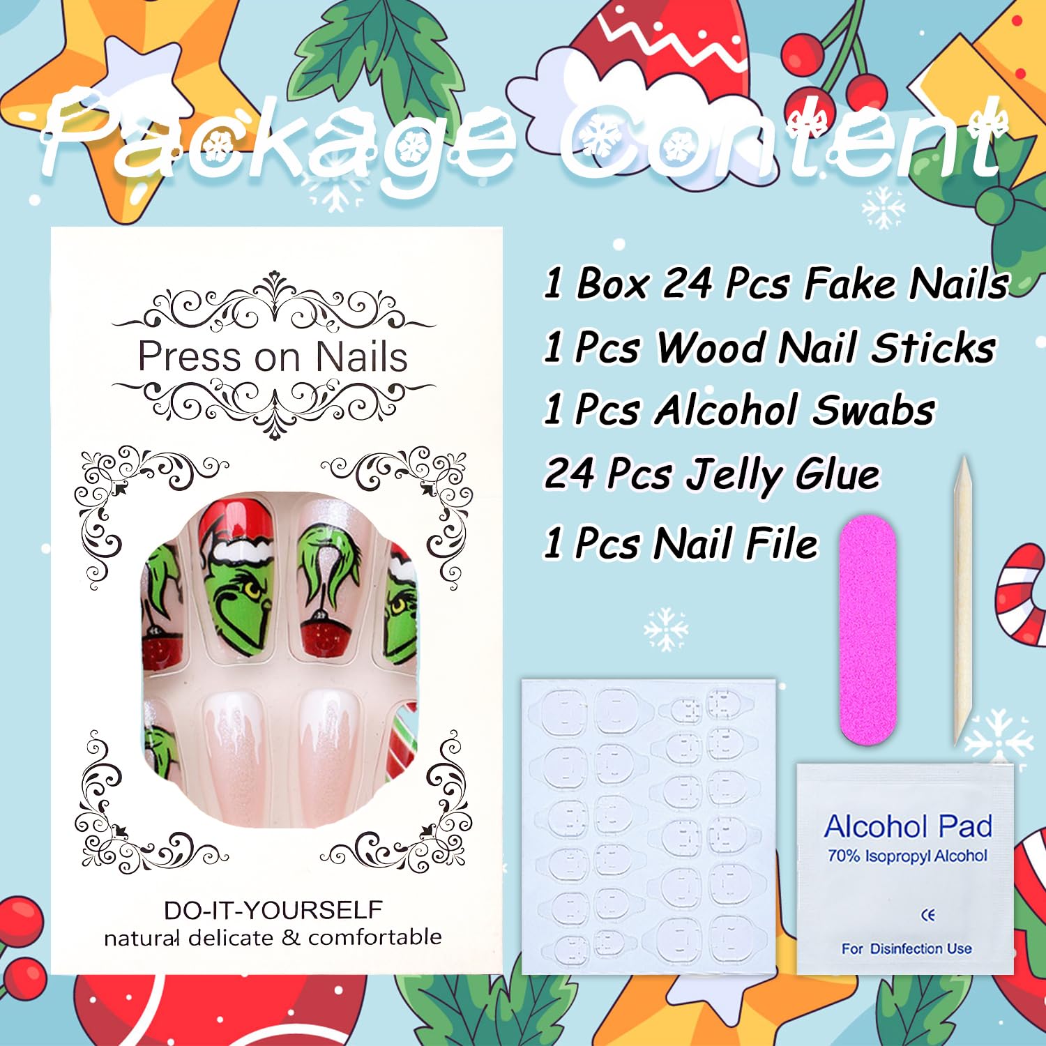 FUKIDOG durable nails are easy to apply for quick holidays manicures