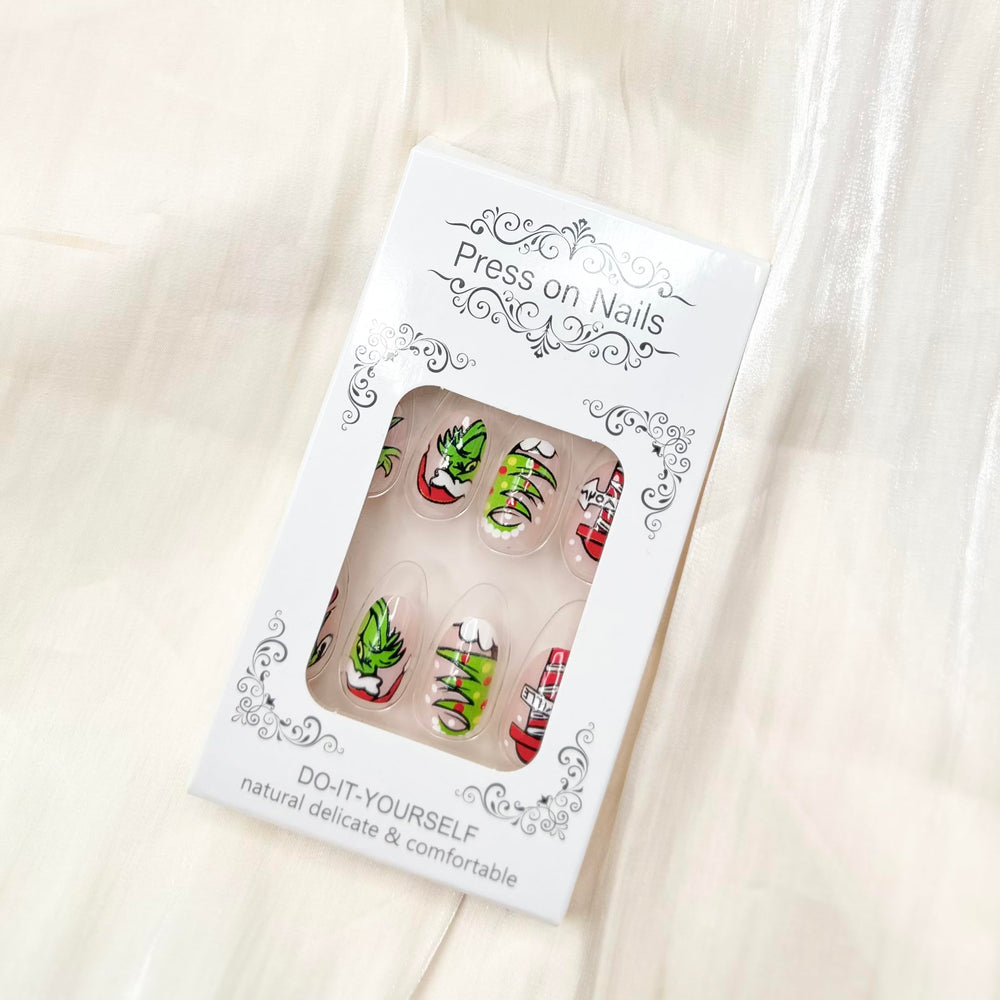 FUKIDOG easy-apply press-on nails for at-home holiday manicures.
