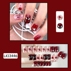 FUKIDOG Halloween red square nails for bold, fast costume glam