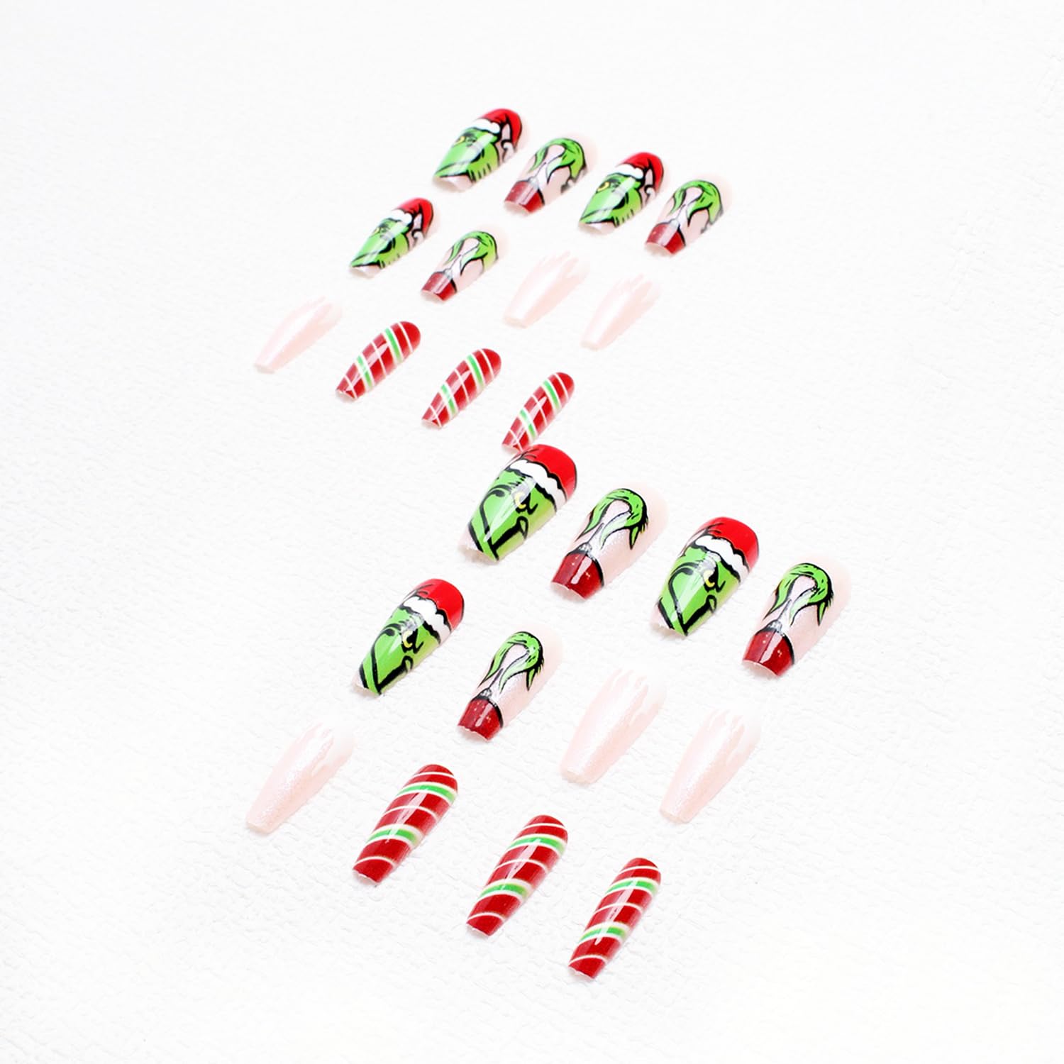 FUKIDOG long coffin nails with glossy sparkly finish