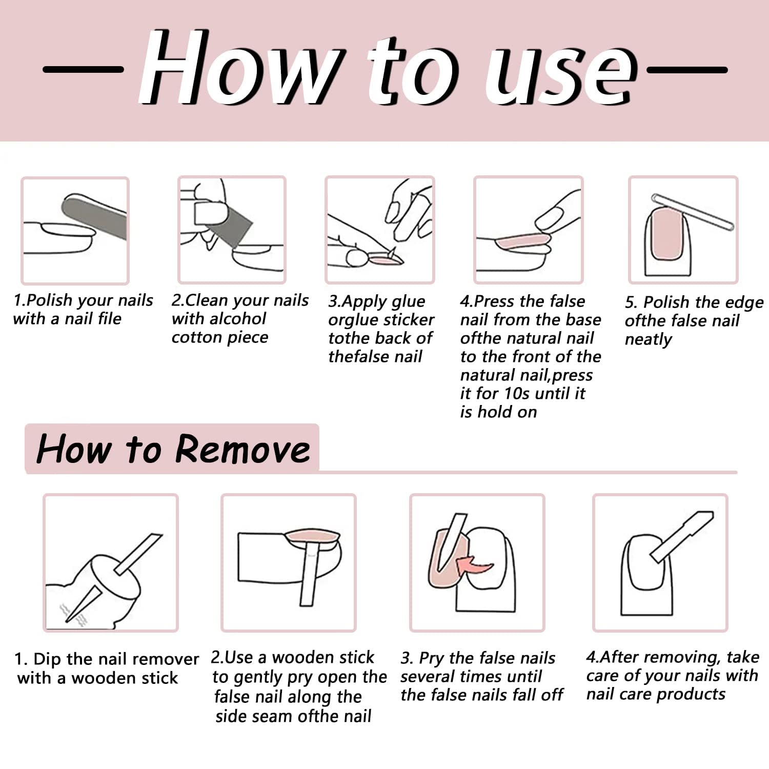 FUKIDOG reusable removal-friendly nails with jelly glue sticker