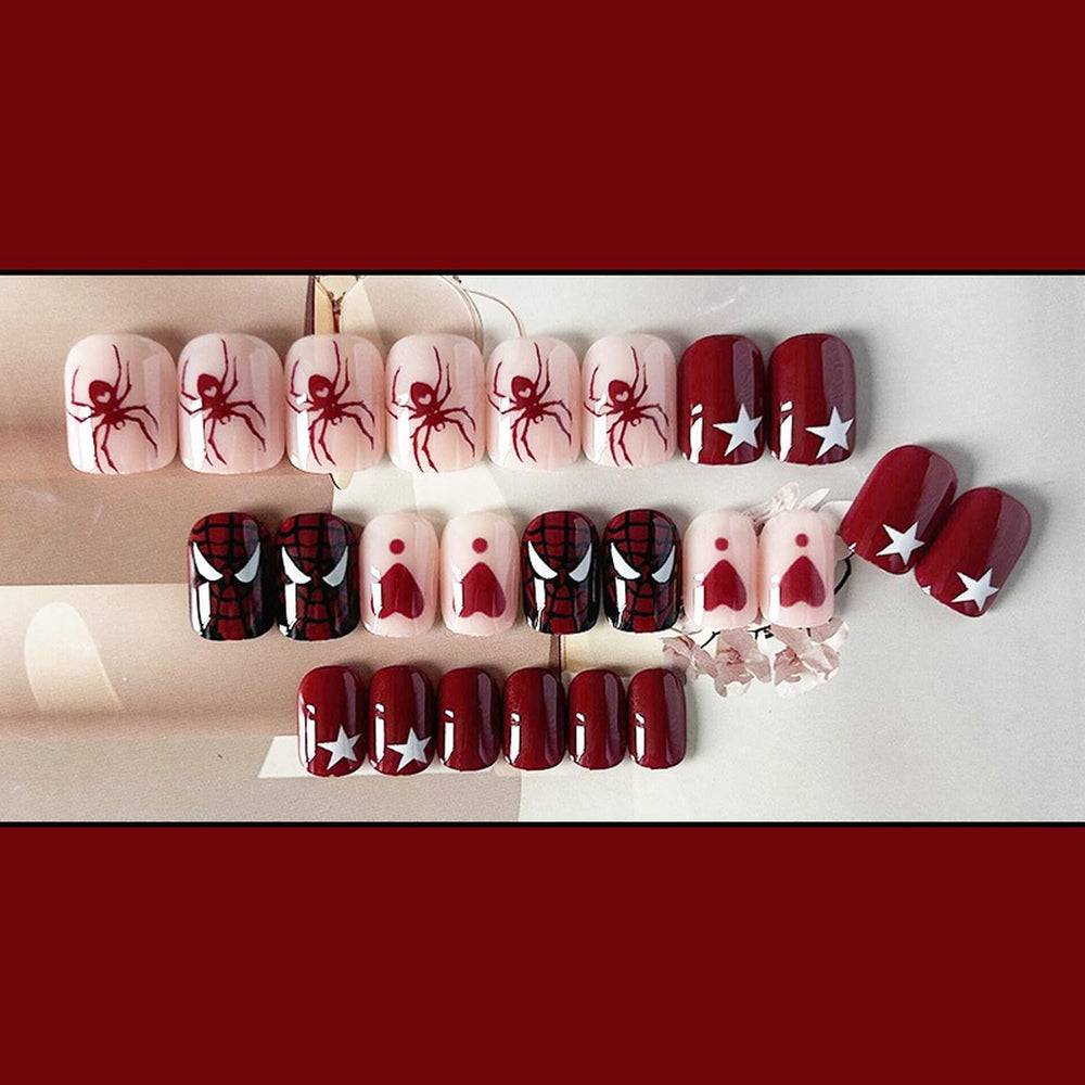 FUKIDOG spider web pattern nails for a spooky look
