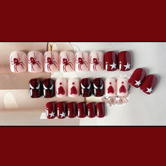 FUKIDOG spider web pattern nails for a spooky look