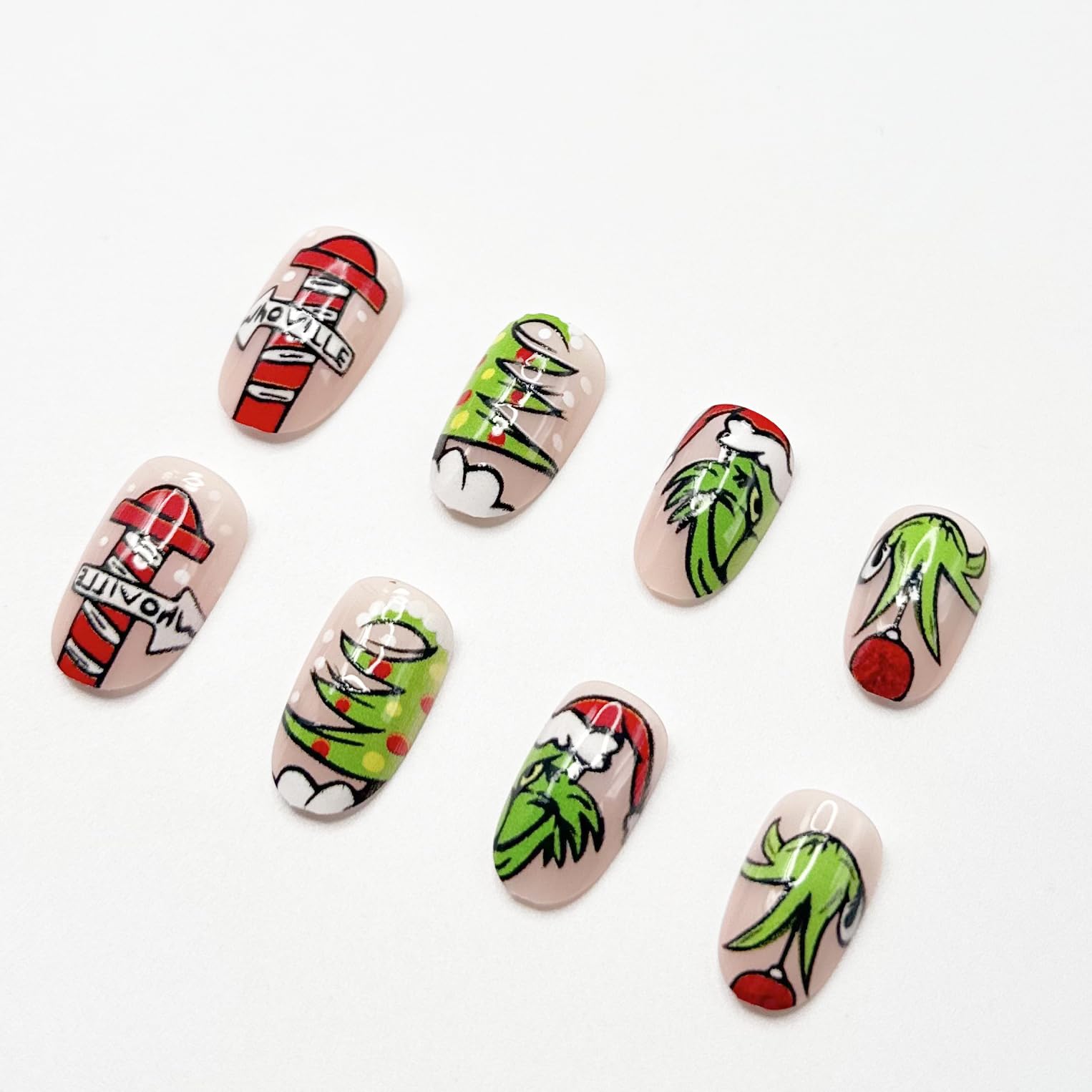 FUKIDOG winter acrylic nails in a 24-piece kit for durable wear.