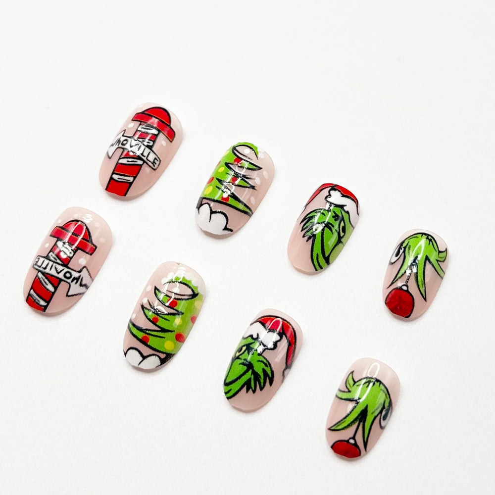 FUKIDOG winter acrylic nails in a 24-piece kit for durable wear.