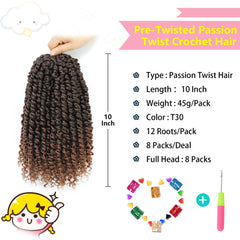 Fulcrum Passion Twist 8-pack crochet hair ready for versatile styling.