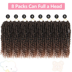 Curly ends detail on Fulcrum Passion Twist for natural movement.