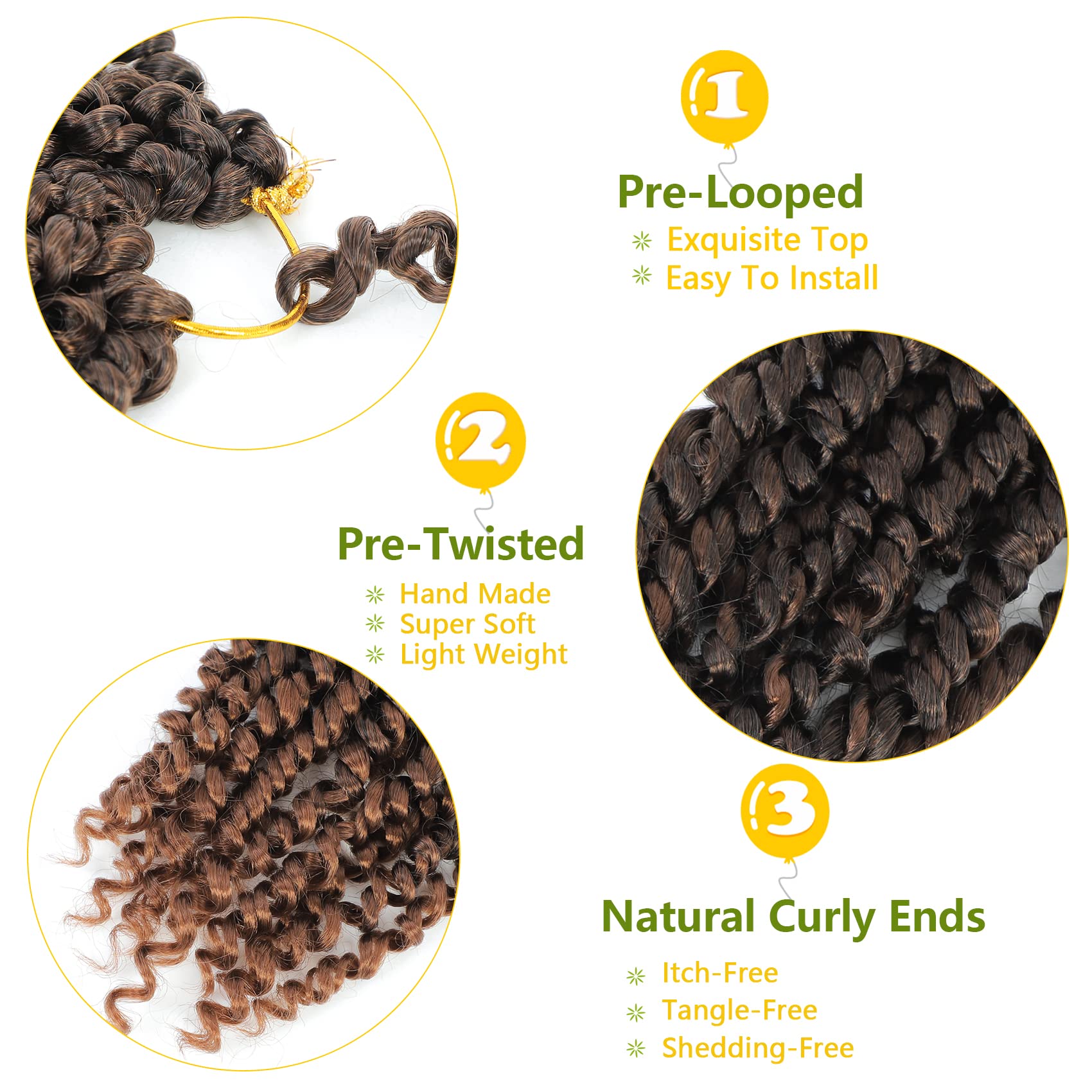 Styled ends on Fulcrum Passion Twist offering a bouncy look.