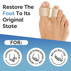FULEEAN Big Toe Spacer 2 Loops close-up shows soft gel material gentle on skin.