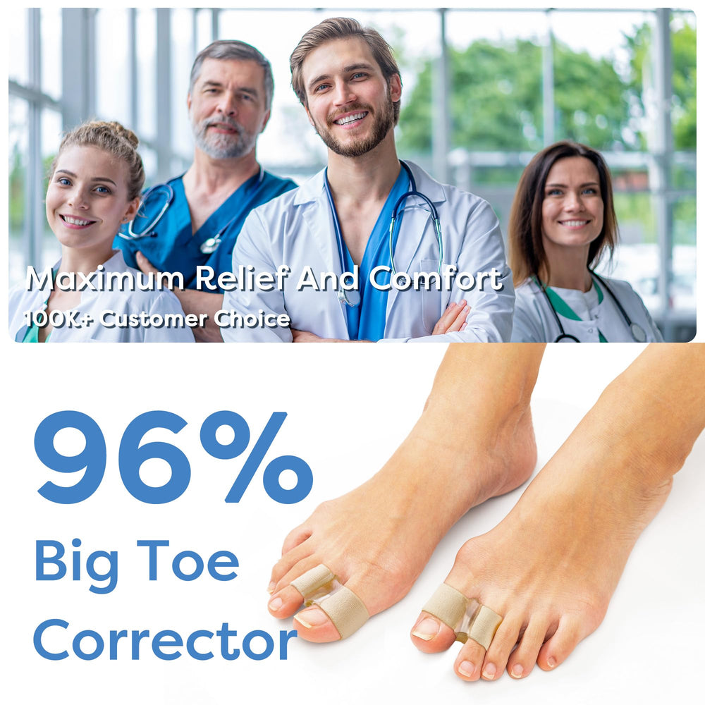 FULEEAN Big Toe Spacer 2 Loops worn during the day provides toe separation and support.