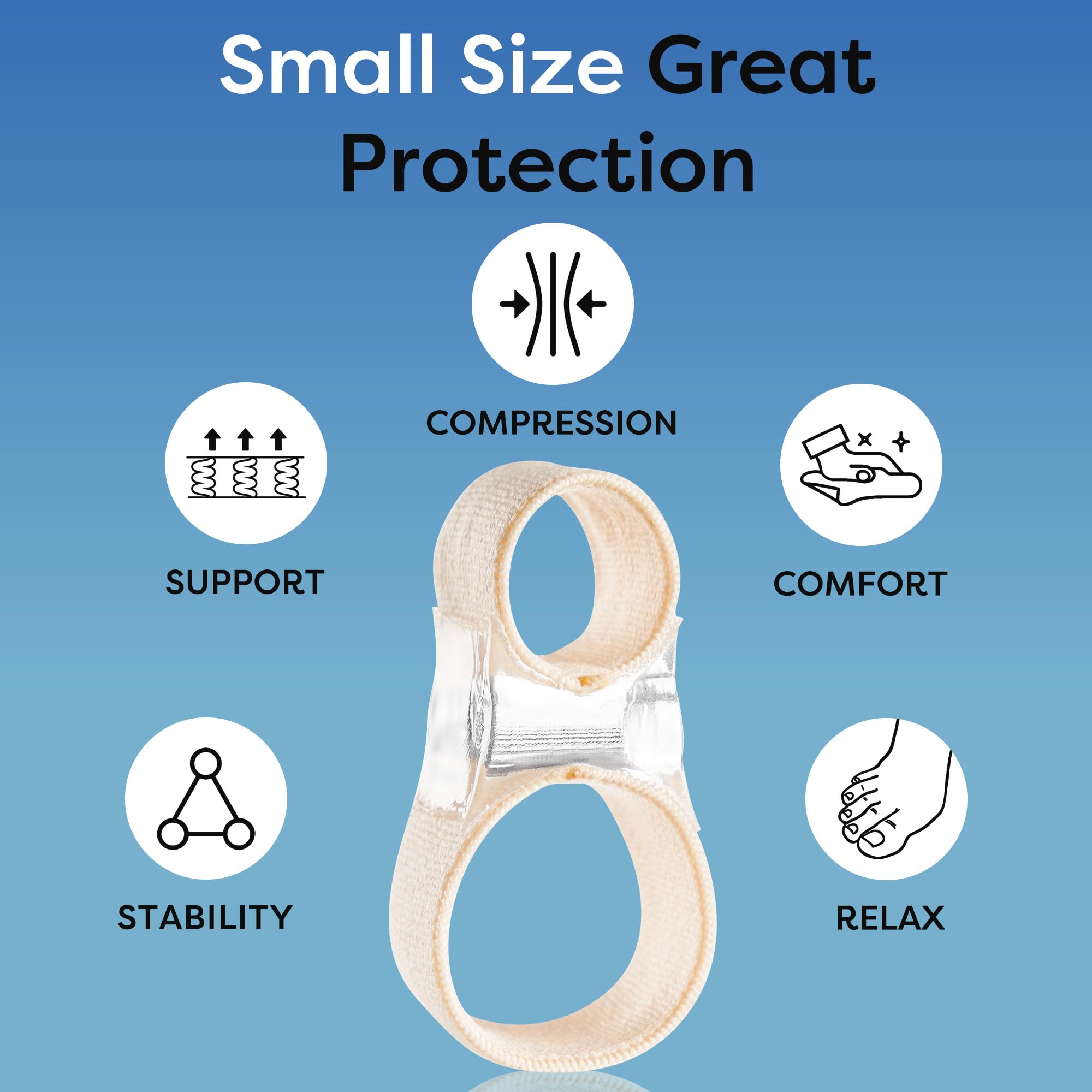 FULEEAN Big Toe Spacer 2 Loops three sizes offer a precise fit for toes.