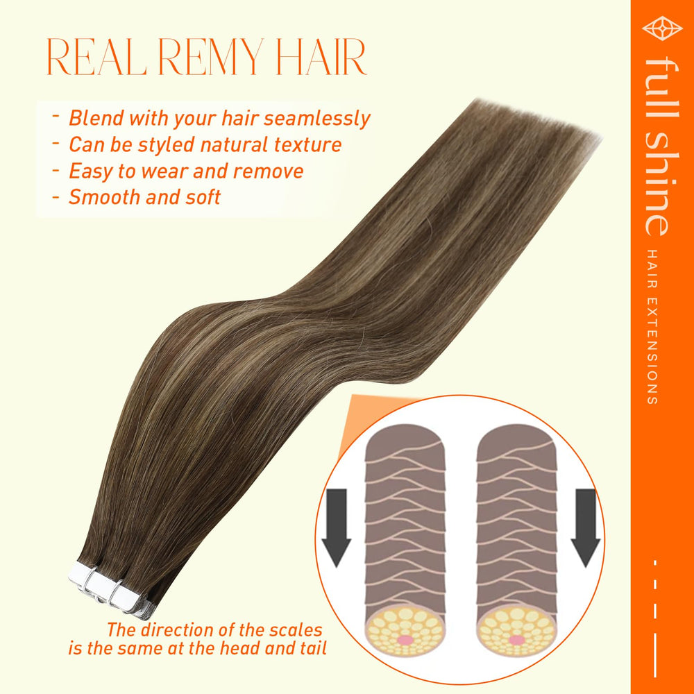 Full Shine color 4 brown ombre hair blending naturally.