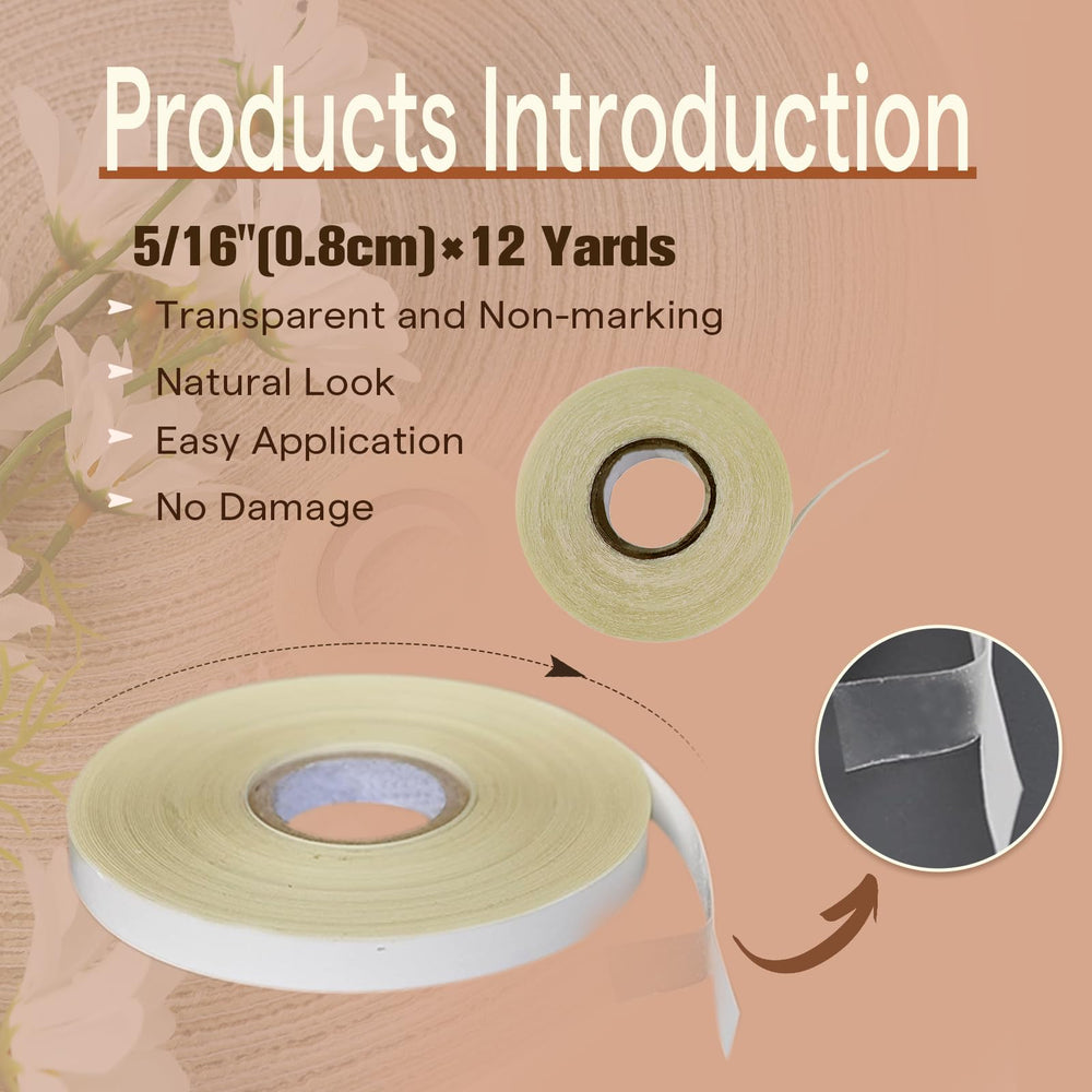 Full Shine double-sided hair tape provides strong adhesion while remaining gentle on natural hair