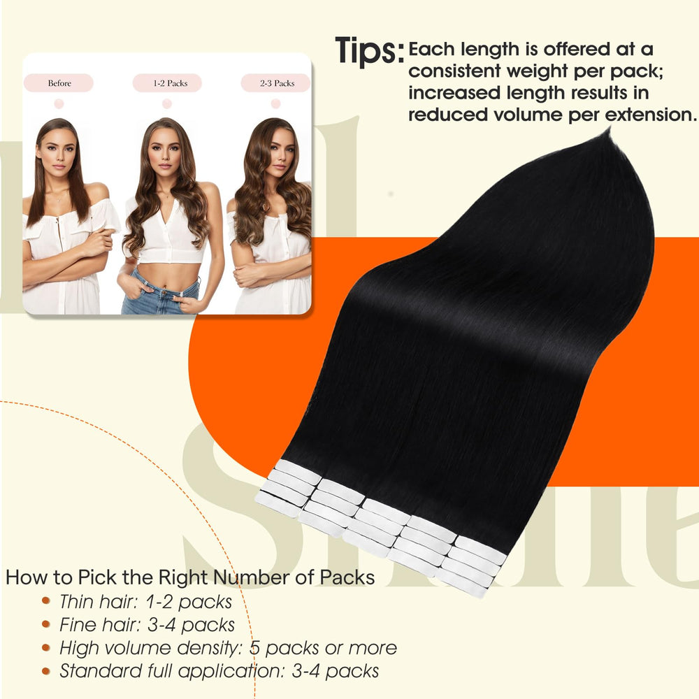 Full Shine double-sided hypoallergenic tape creates secure hold