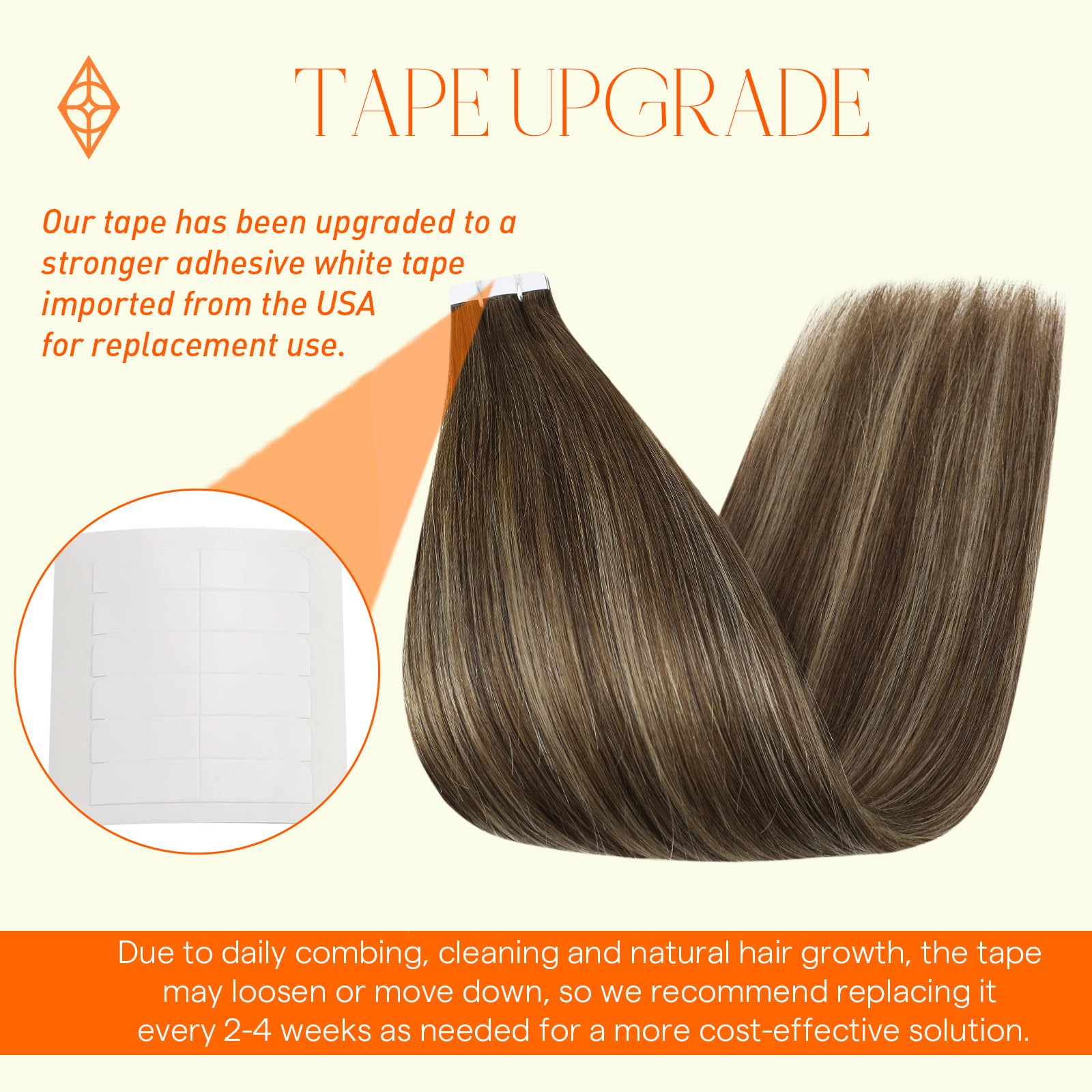 Full Shine 18-inch tape-ins color swatches illustrate balayage shades for matching.