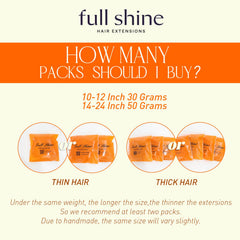 Full Shine seamless tape-in attachment lying flat for comfortable day-long wear.