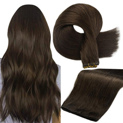 Full Shine sew-in hand-tied weft pack close-up for natural blend
