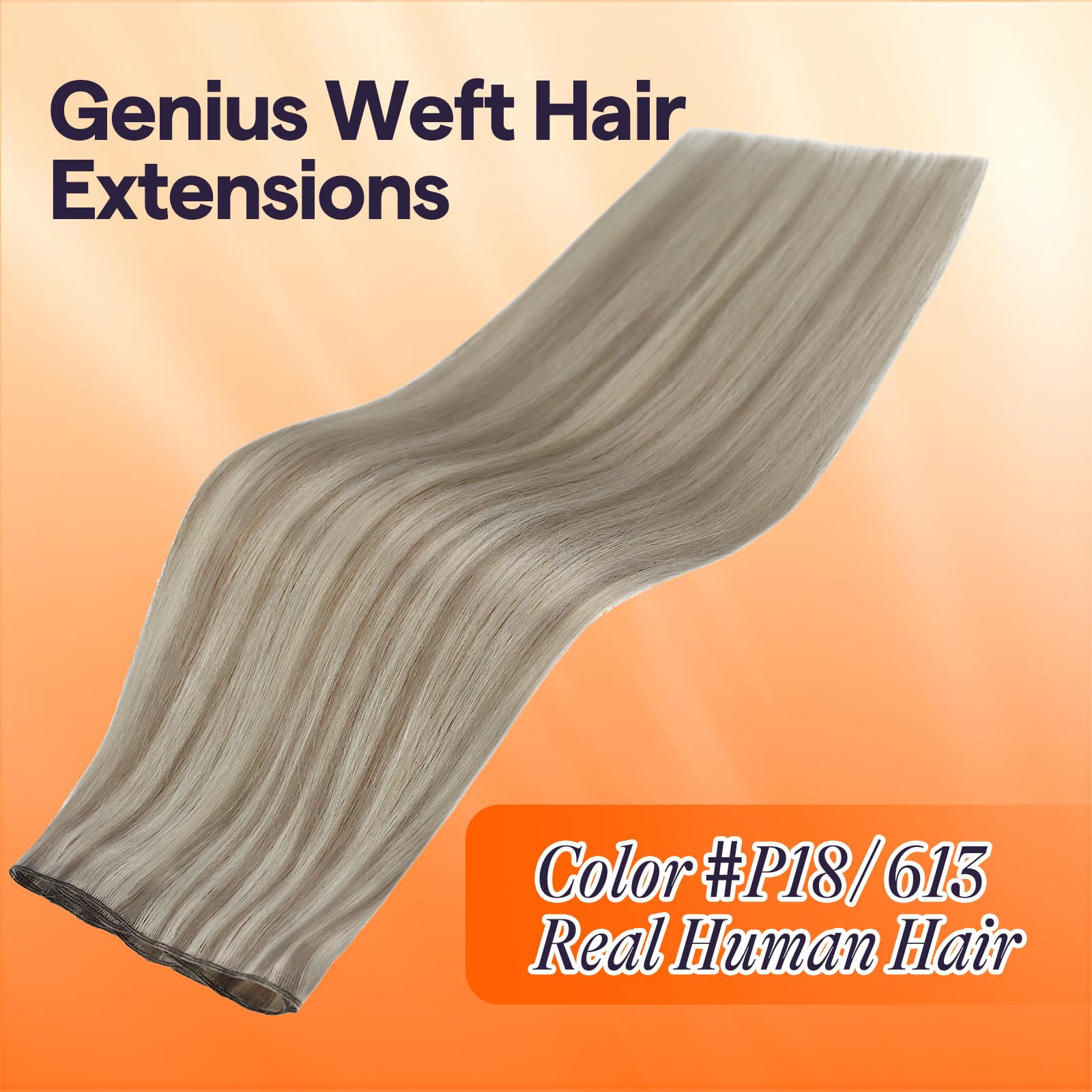 Close-up of Full Shine weft showing Remy hair texture