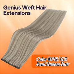 Close-up of Full Shine weft showing Remy hair texture