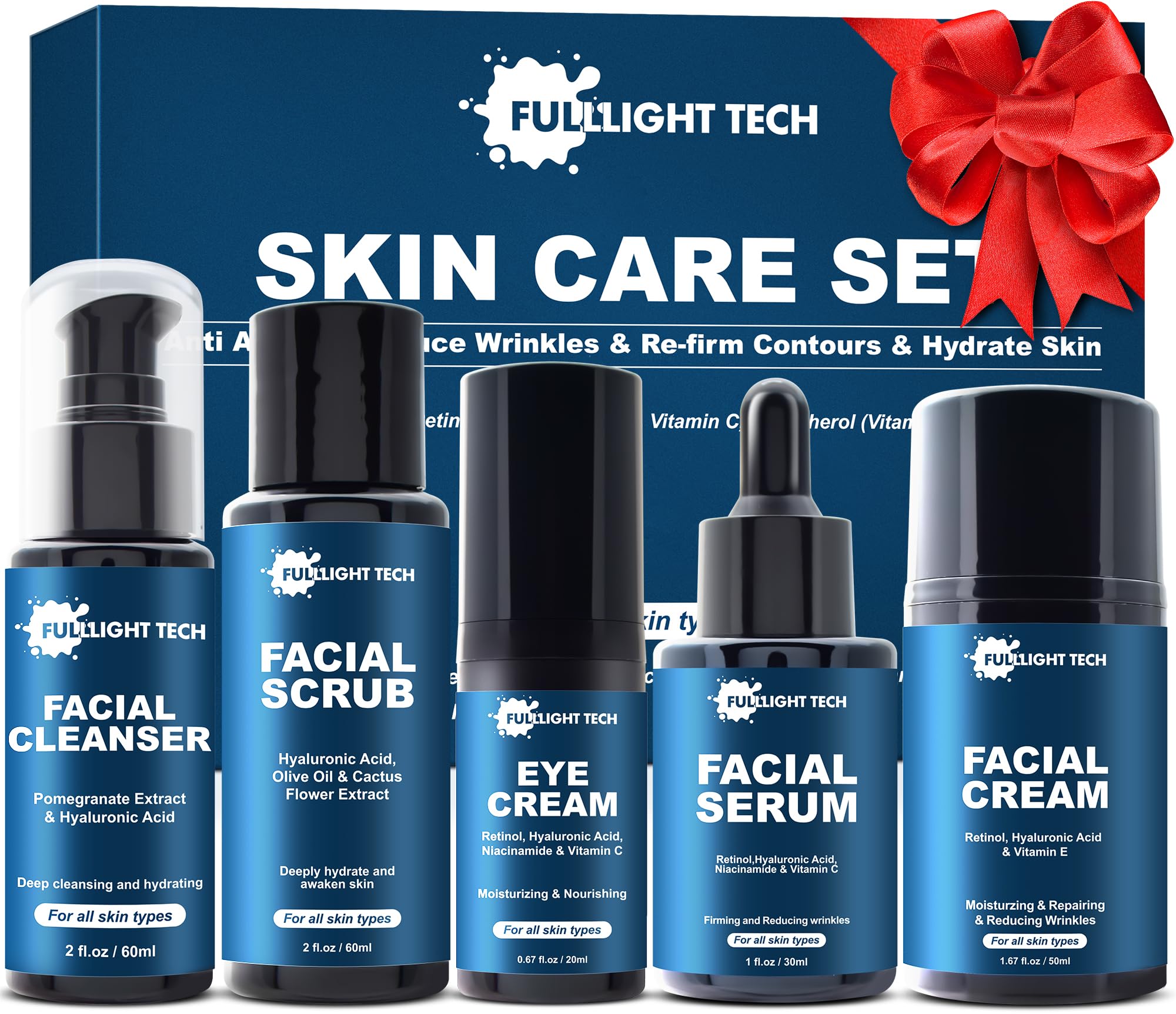FULLLIGHT TECH Skin Care for Men gift set in premium packaging for gifting.