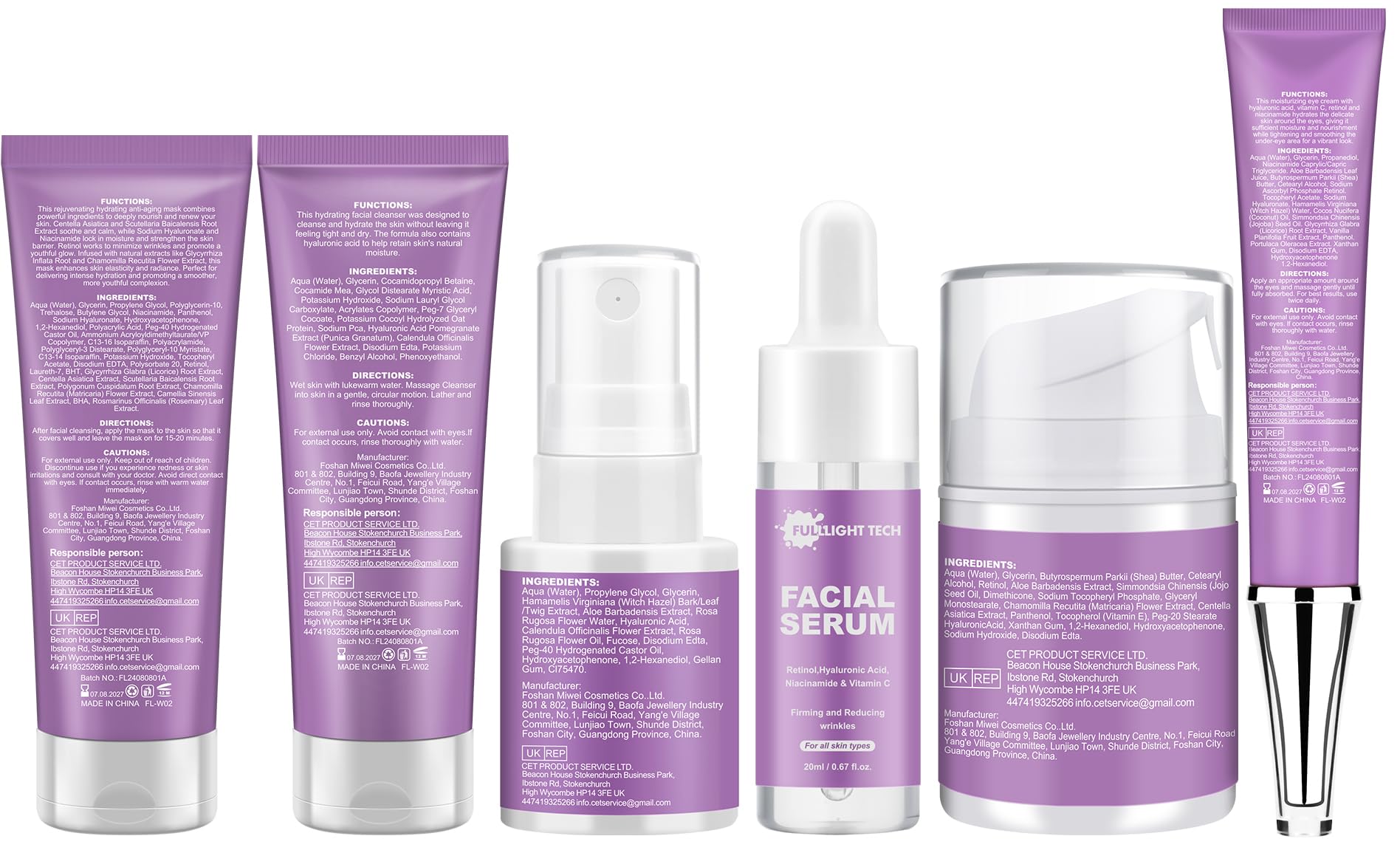 Travel-friendly FullLight Tech skincare set ideal for on-the-go routines.