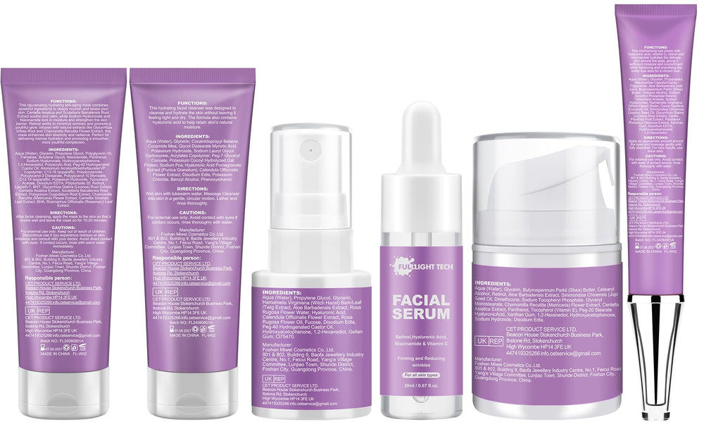 Travel-friendly FullLight Tech skincare set ideal for on-the-go routines.