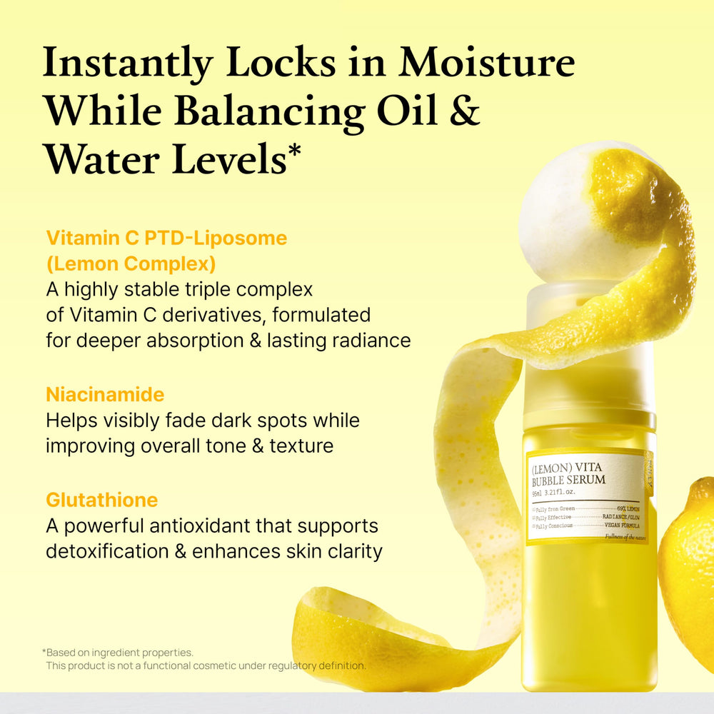 FULLY Lemon Vita Bubble Serum eco-packaging with FSC box and soy ink.