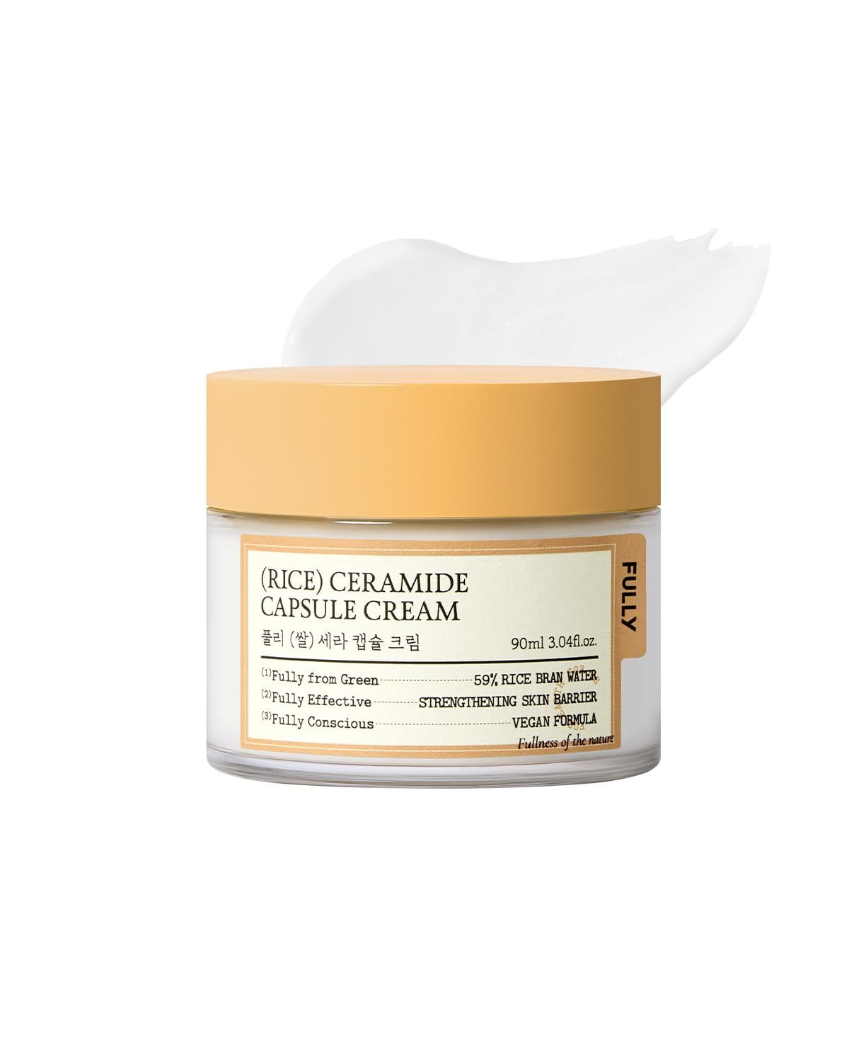 FULLY Rice Ceramide Moisturizing Cream bottle—fragrance-free hydration for daily use.