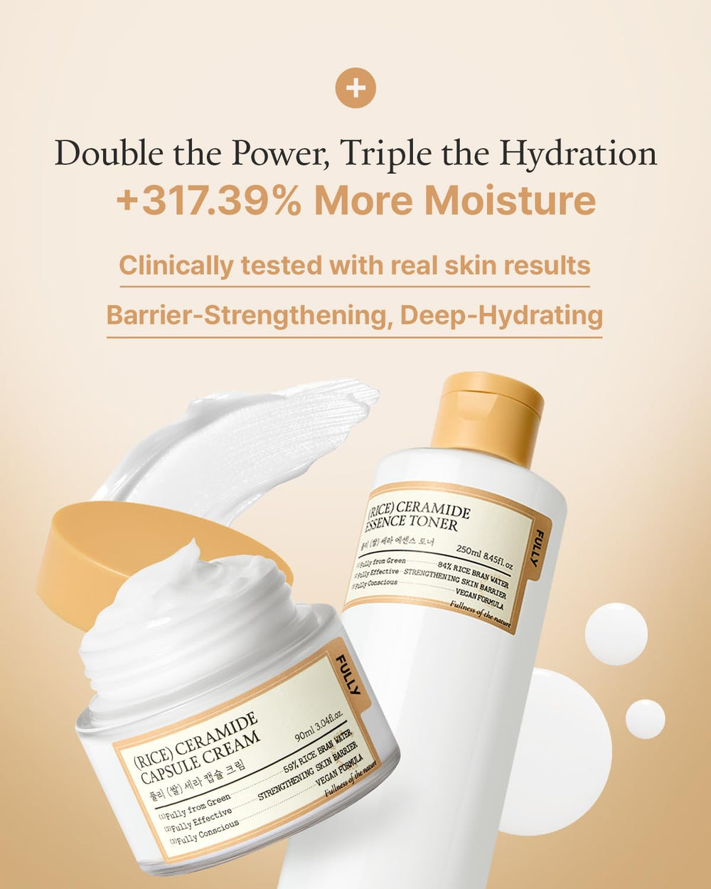 FULLY Rice Ceramide Moisturizing Cream vegan formula—cruelty-free skincare option.