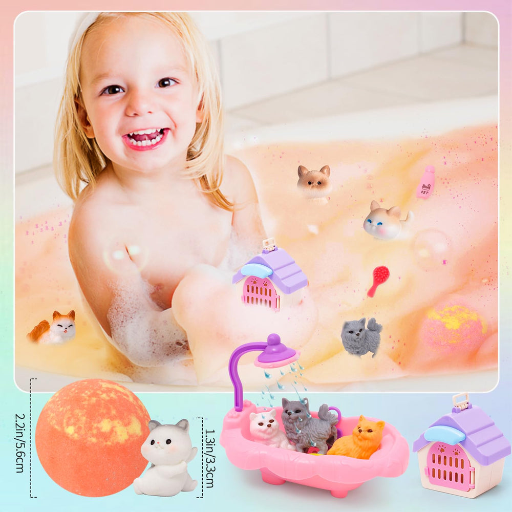 FUNCREVITY kids bath bombs create colorful bubbles for imaginative play.