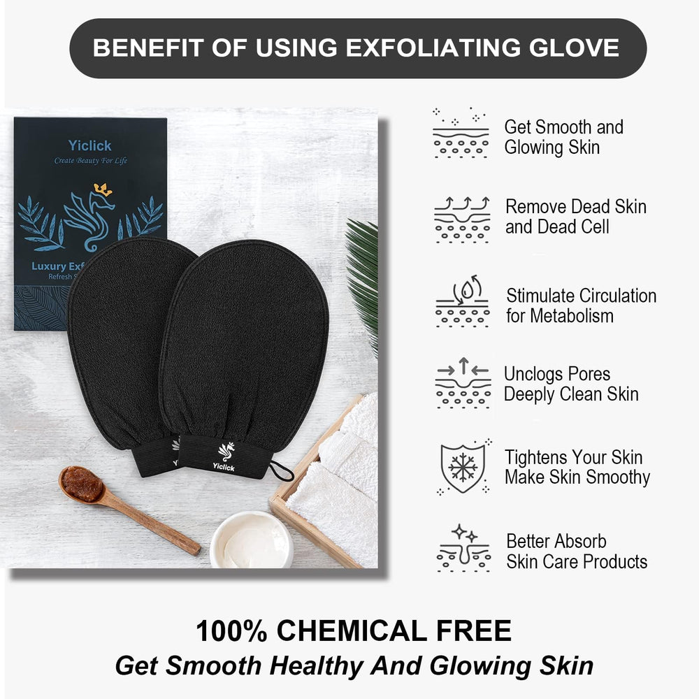 Fundrem exfoliating gloves pack of two enabling consistent weekly exfoliation.