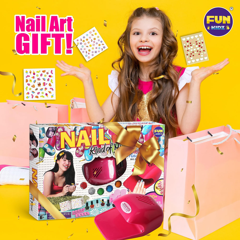 FunKidz faux nails and tools for imaginative fashion play.