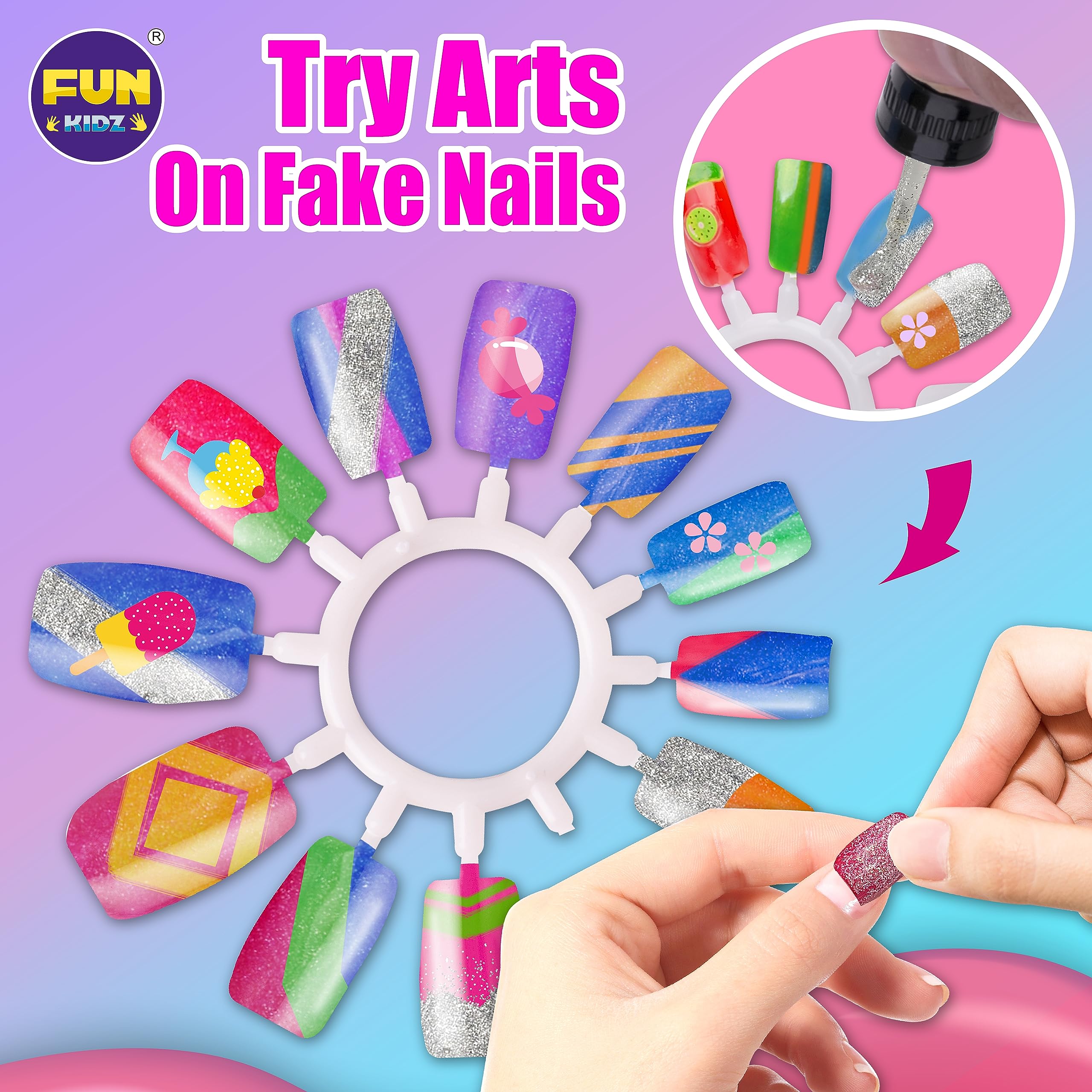 FunKidz peelable nail polish lets kids wash away color easily.