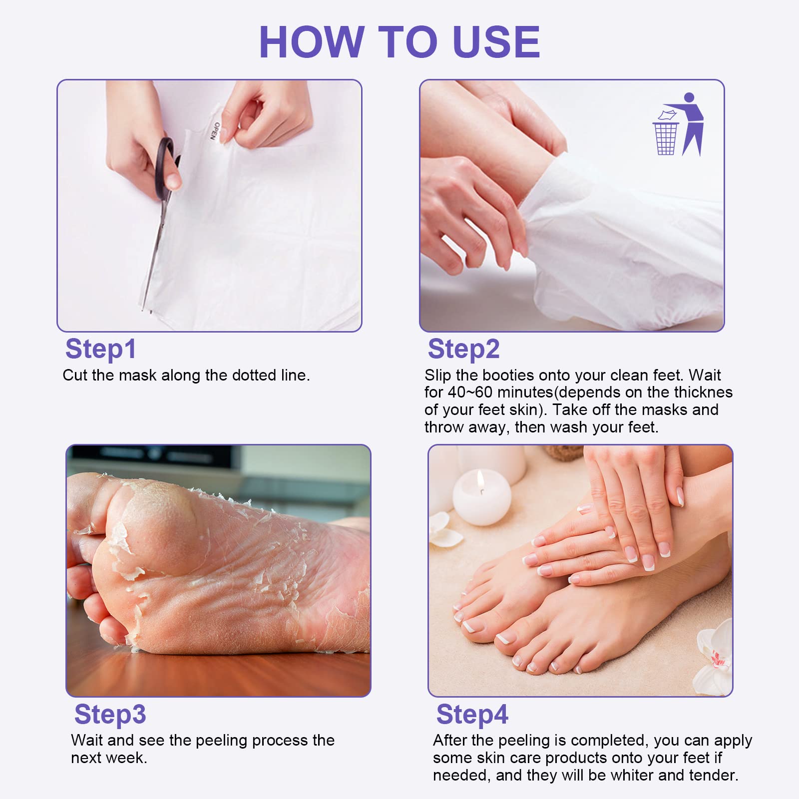 FUNNIR Foot Peeling Mask delivers smooth feet and refreshed texture.