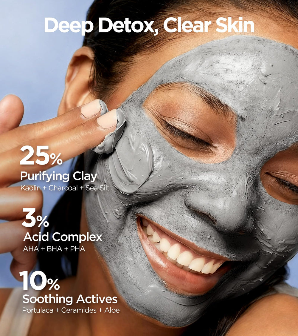 FunRoyal clay mask close-up showing deep pore cleansing action.