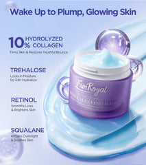 FunRoyal overnight mask absorbing quickly to hydrate overnight.