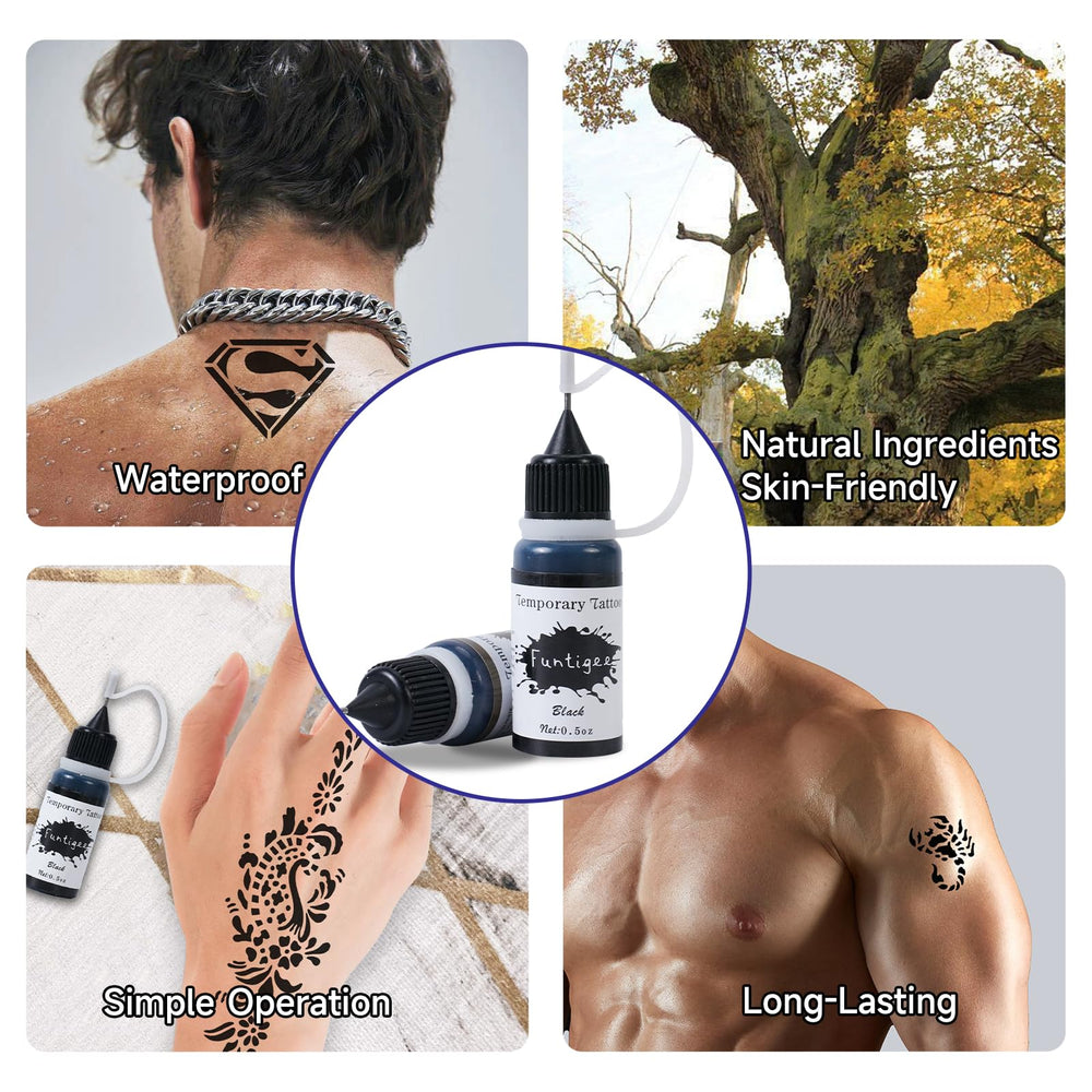 Funtigee waterproof ink lasts for days during parties and events.