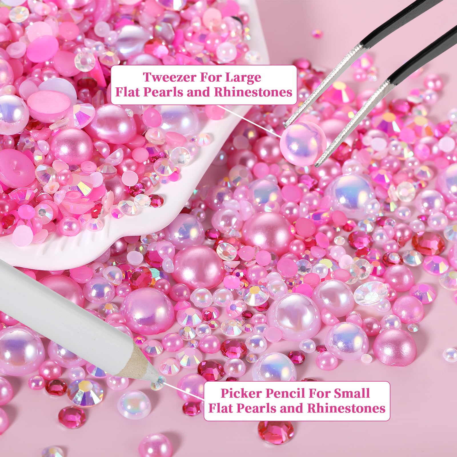 Funtopia pink flatback pearls 5mm bold accents for shoes and caps