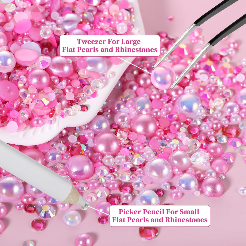Funtopia pink flatback pearls 5mm bold accents for shoes and caps