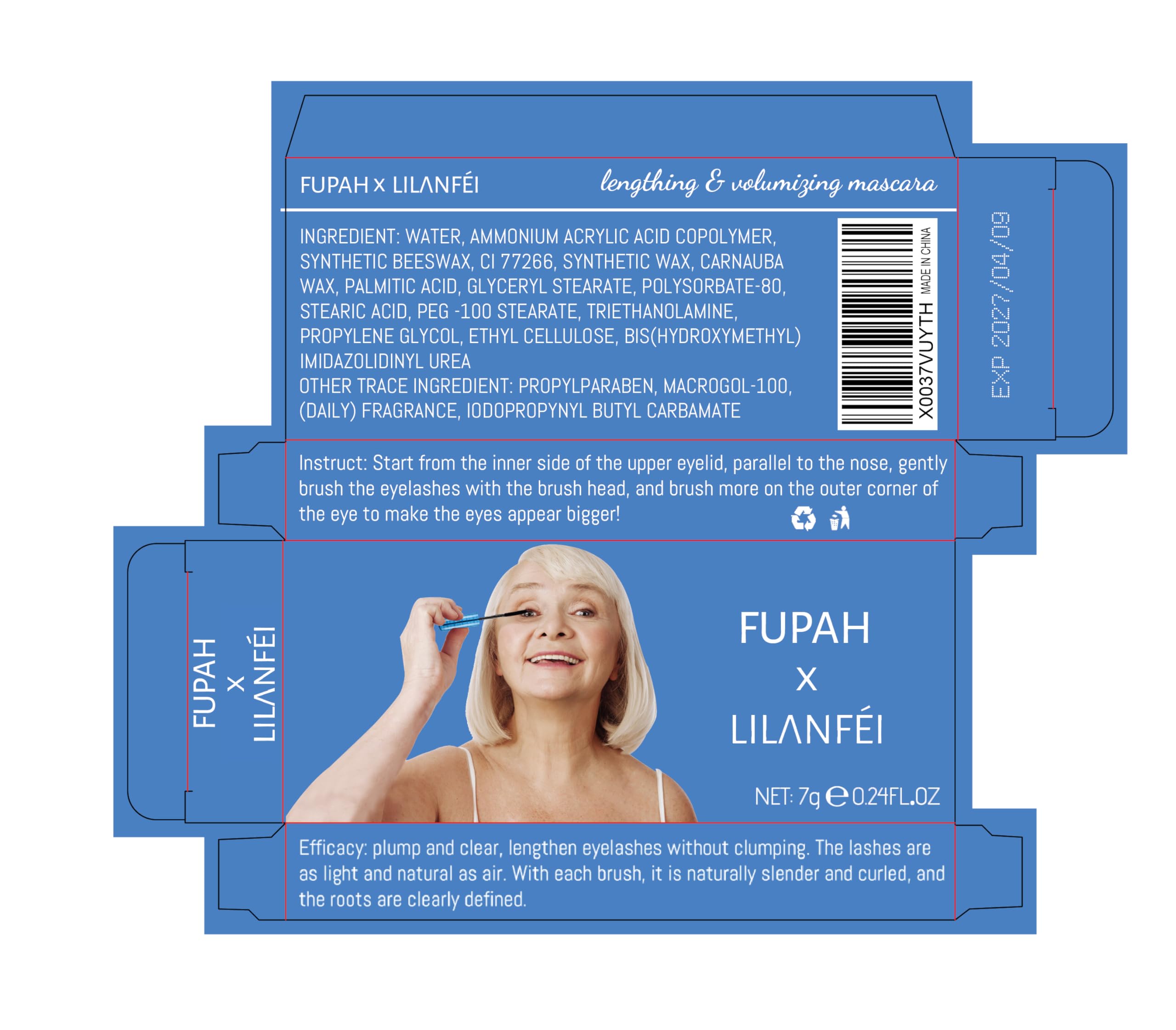 Fast-drying action seen as lashes stay defined.