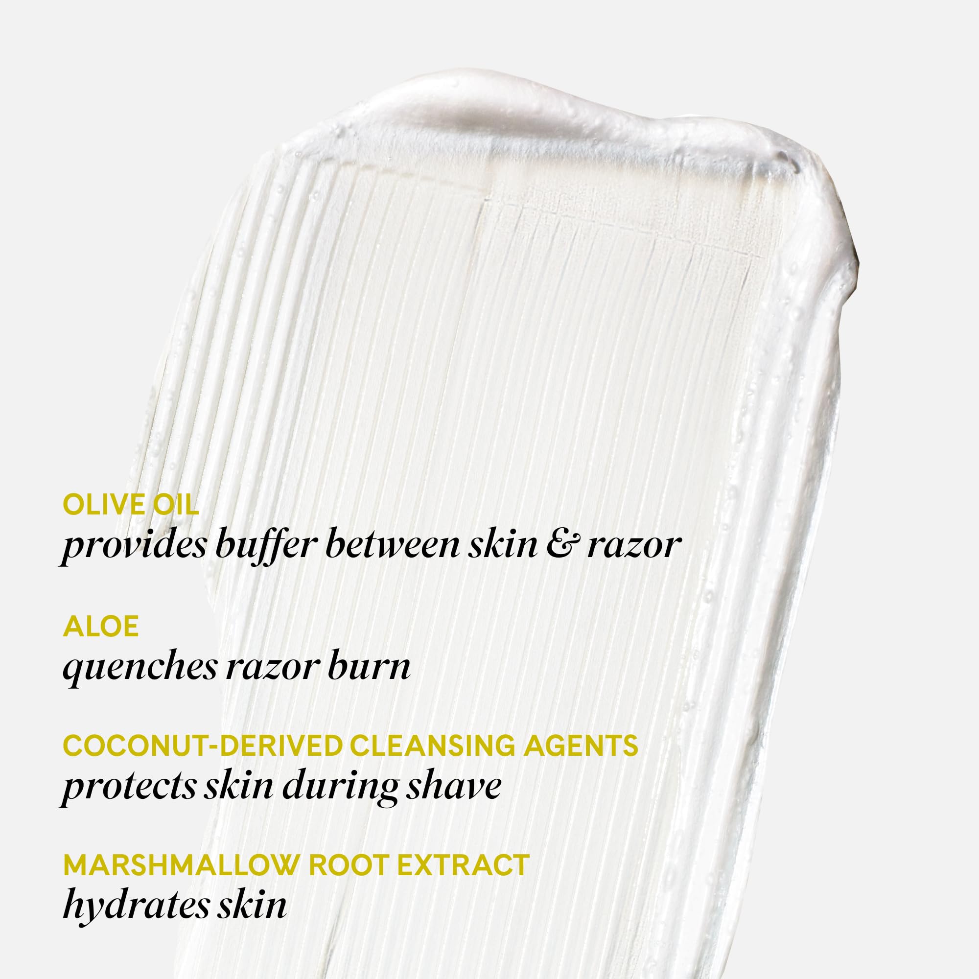Fur Shave Cream texture as creamy foam for glide