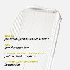 Fur Shave Cream texture as creamy foam for glide