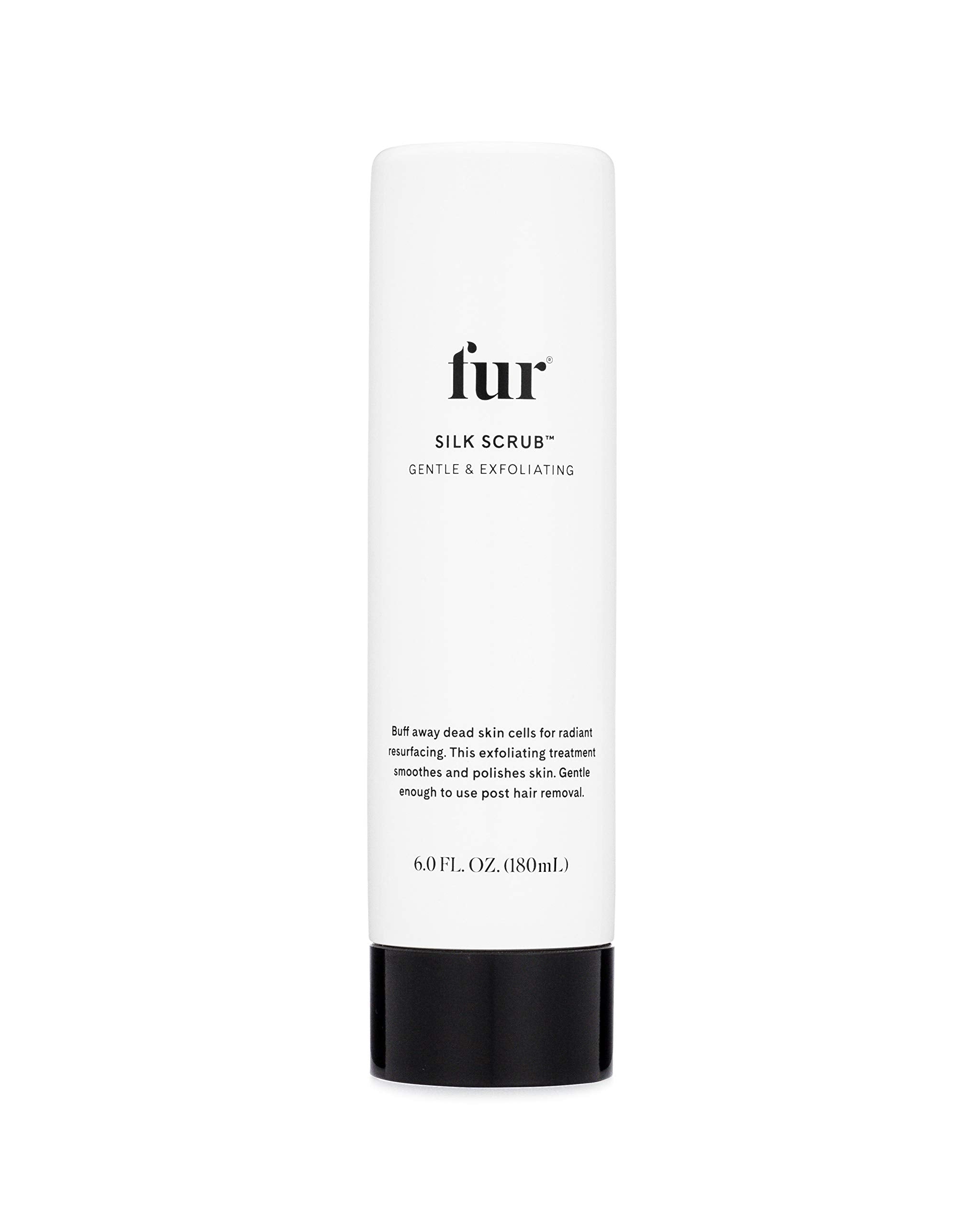 Fur Silk Scrub bottle with silky beads for gentle exfoliation and smoother skin.