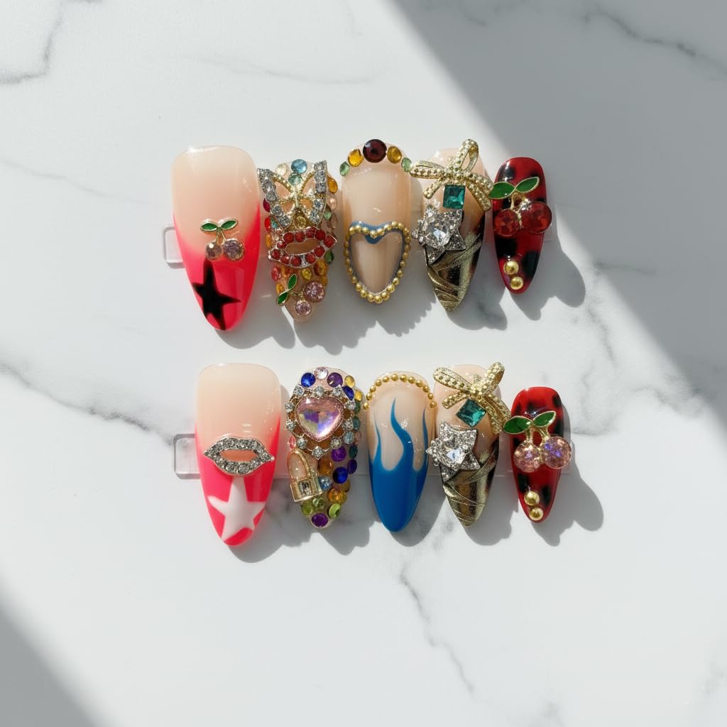FURNUNUBI almond-shaped press-on nails for quick, durable color and comfortable wear.