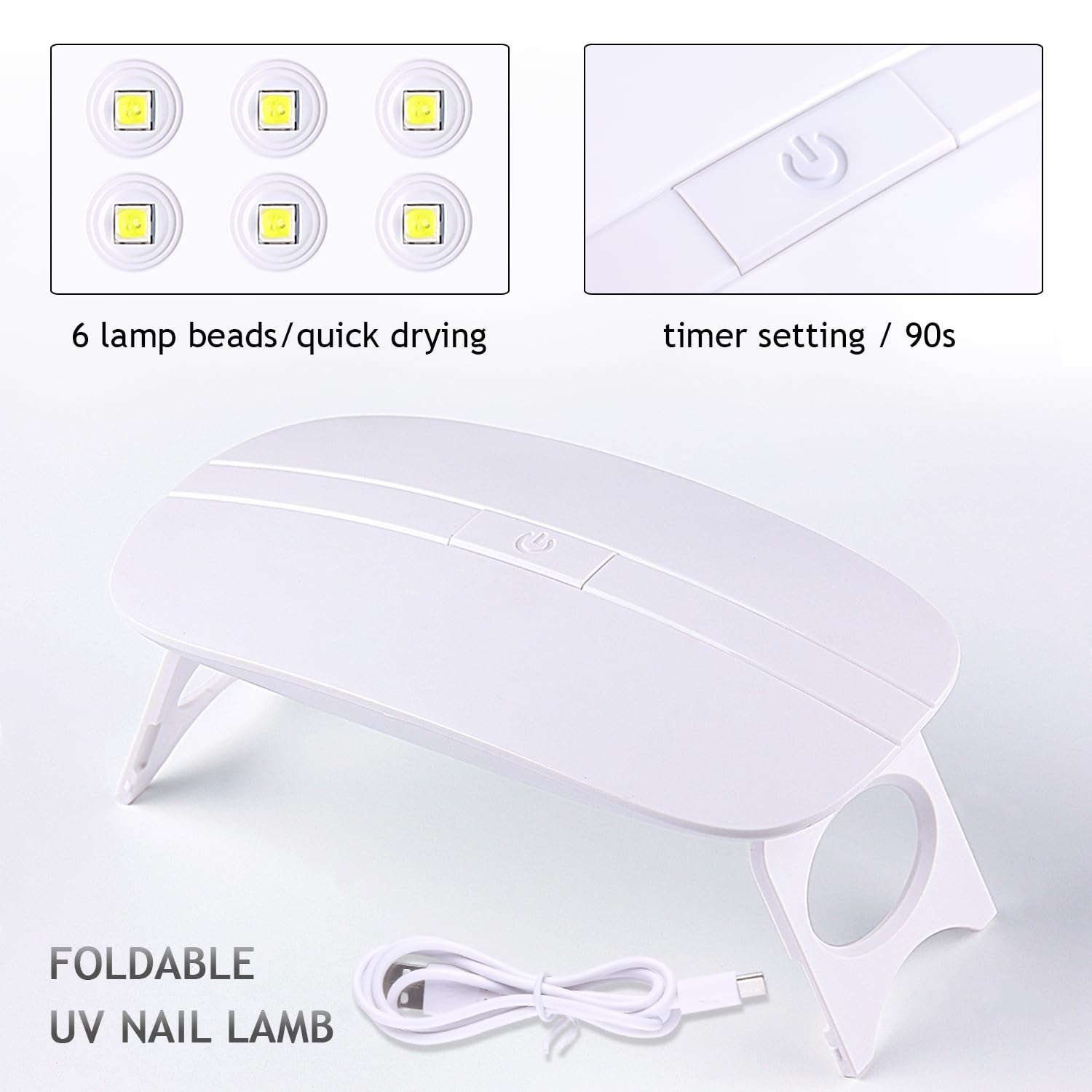Furtherpretty compact UV nail lamp with 6W power for home use.