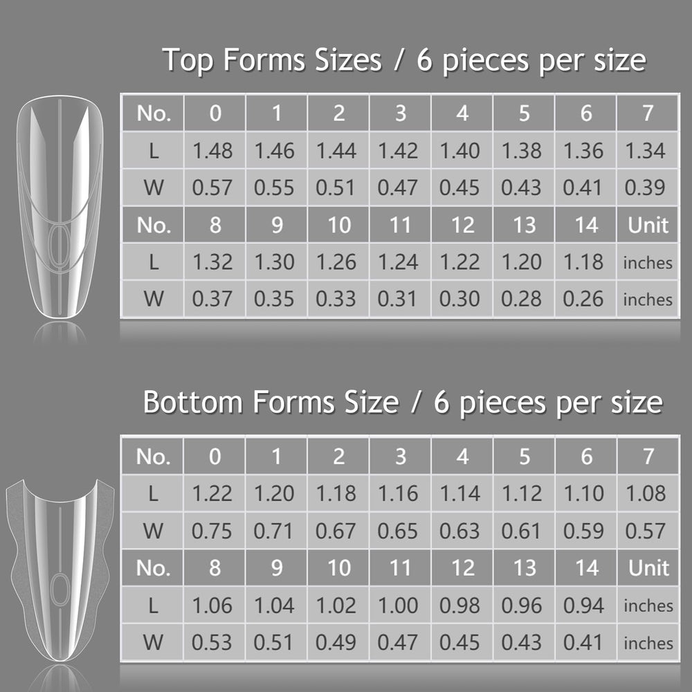 Furtherpretty oval nail forms with guide lines support symmetry and length control