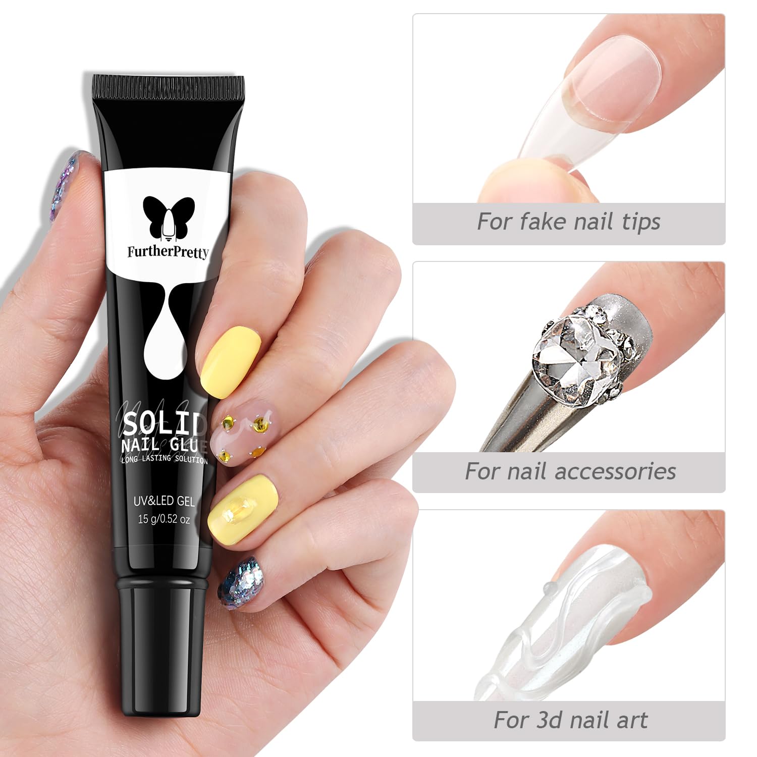 Furtherpretty precision nozzle helps minimize waste during nail application.