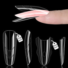 Furtherpretty Sandwich Dual Nail Forms top and bottom oval close-up for precise builder gel