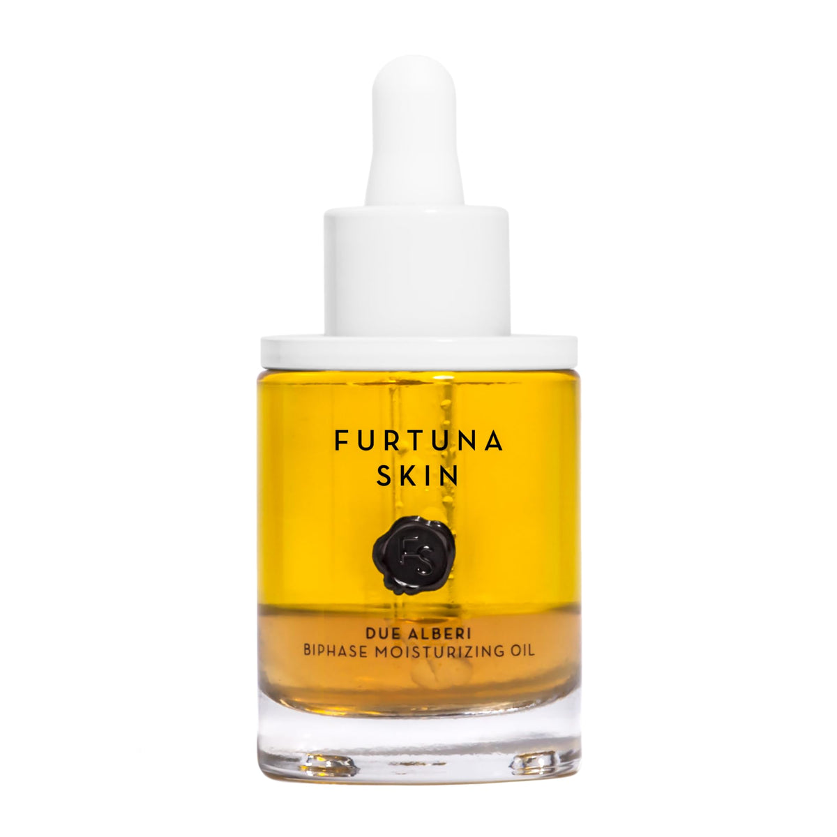 Furtuna Skin Biphase Moisturizing Oil bottle ready for application, showcasing hydration.
