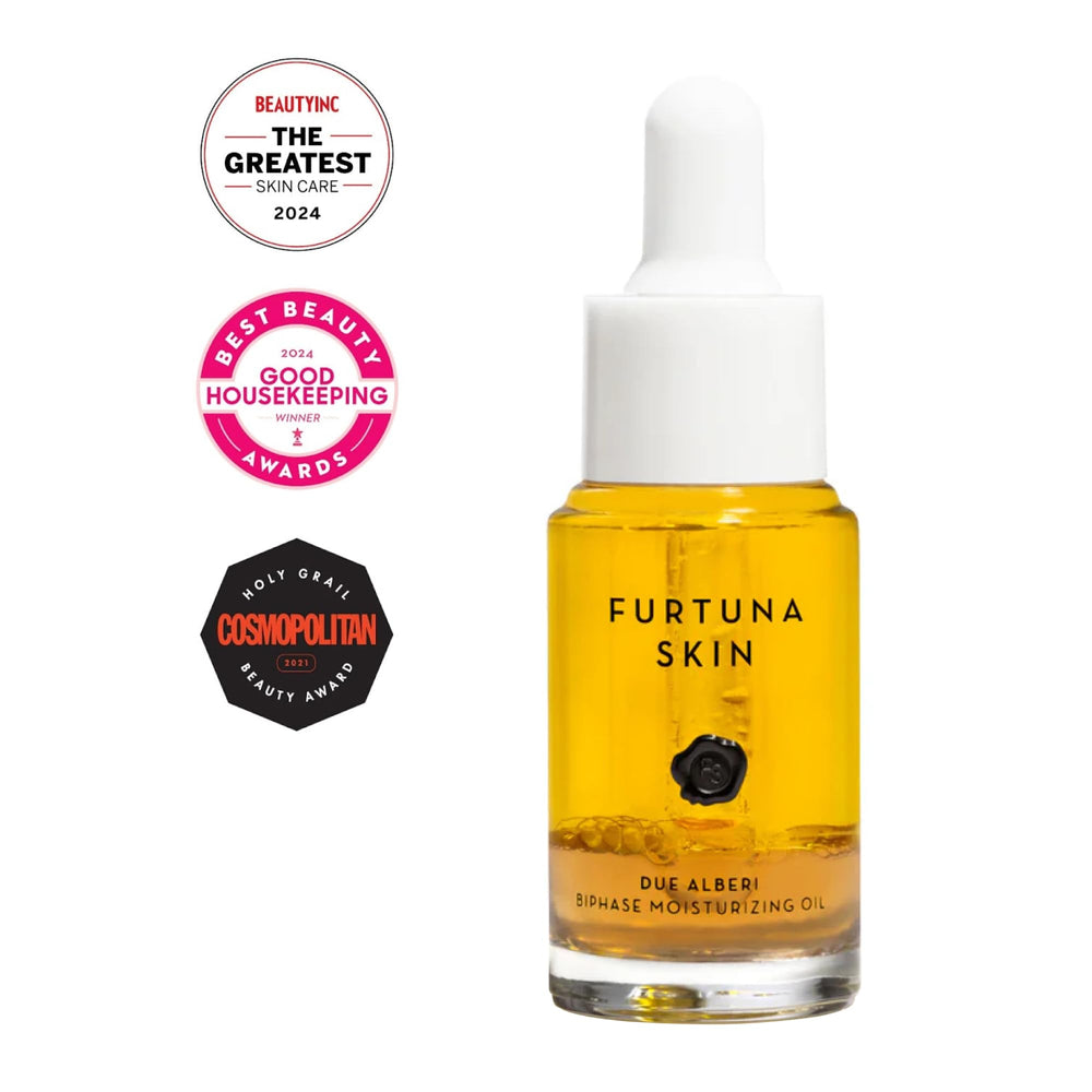 Furtuna Skin Biphase Oil olive leaf water provides antioxidant-inspired support.